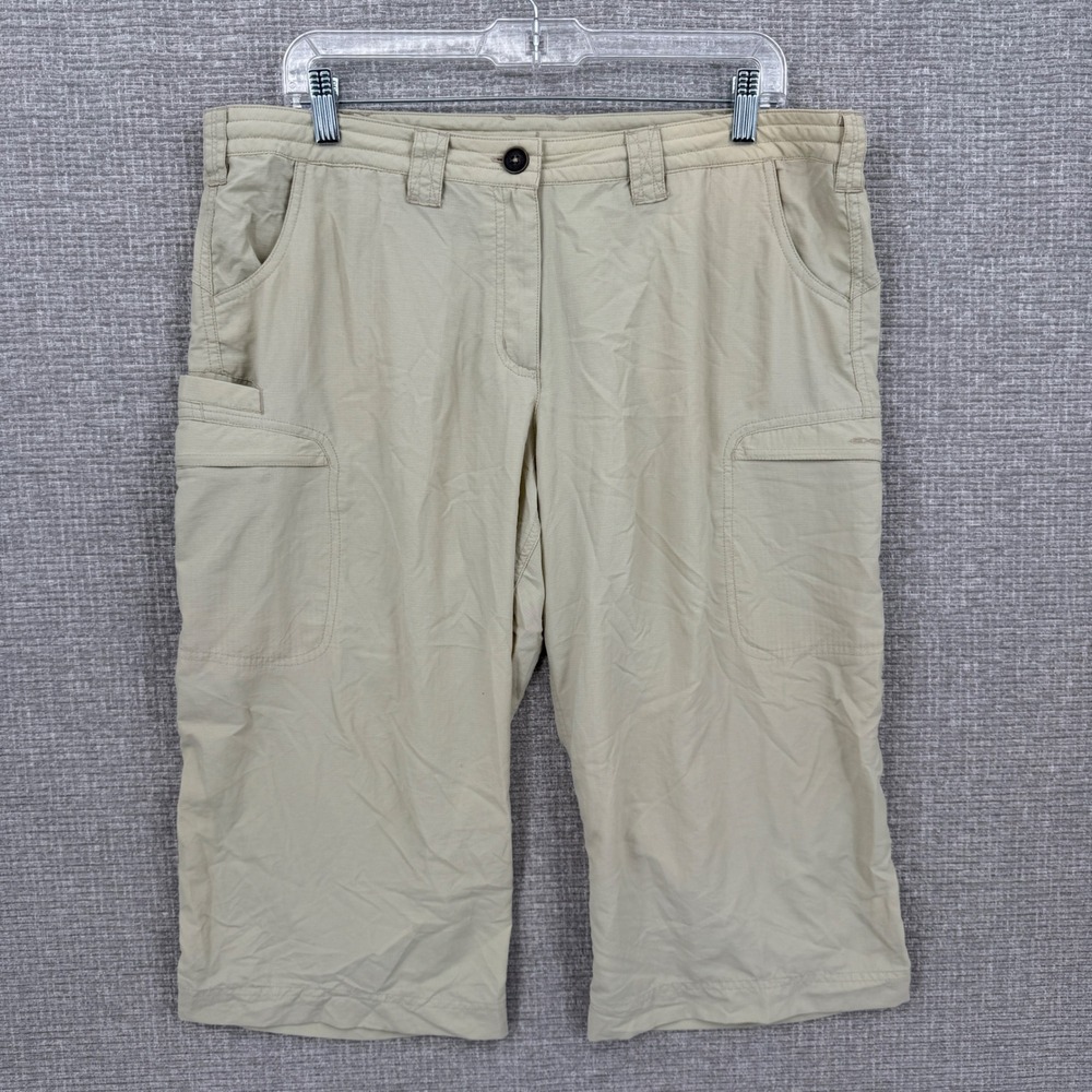 ExOfficio Cargo Capris Women 14 Tan Lightweight Hiking Outdoor Boho